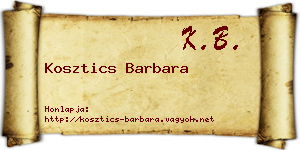 Kosztics Barbara névjegykártya
